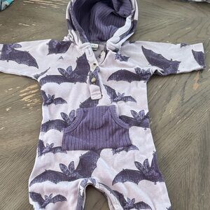 kate quinn Lavender and Purple Bat Print Hooded One-Piece